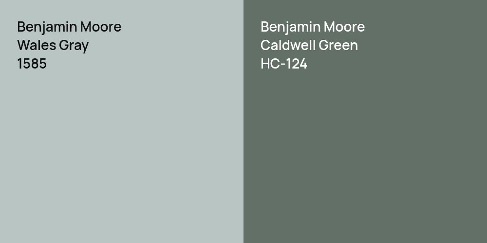 Benjamin Moore Wales Gray vs. Benjamin Moore Caldwell Green