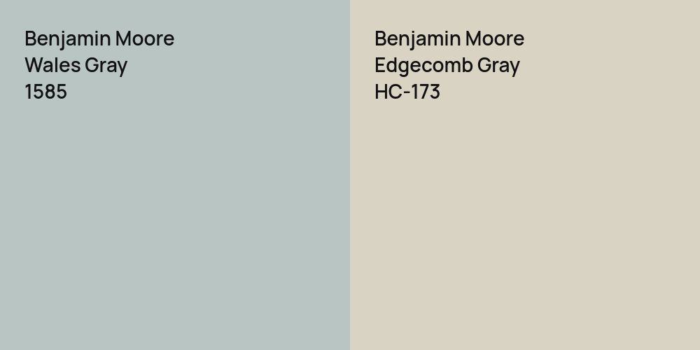 Benjamin Moore Wales Gray vs. Benjamin Moore Edgecomb Gray