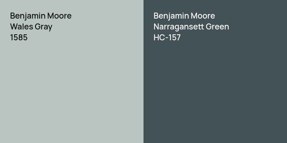 Benjamin Moore Wales Gray vs. Benjamin Moore Narragansett Green