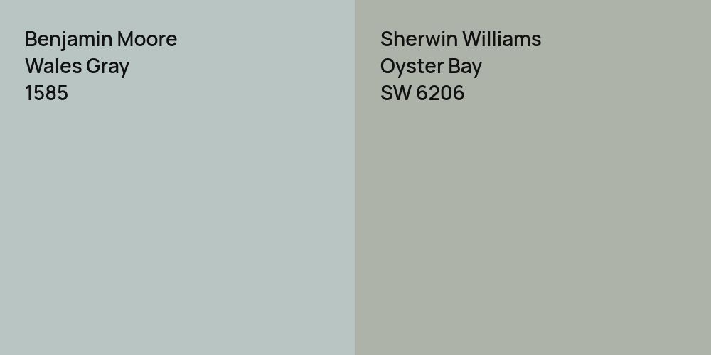 Benjamin Moore Wales Gray vs. Sherwin Williams Oyster Bay