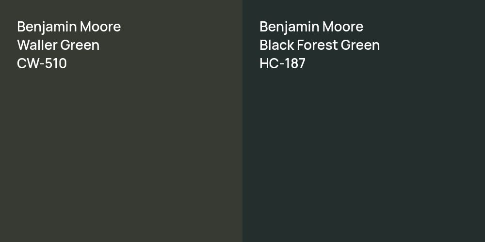 Benjamin Moore Waller Green vs. Benjamin Moore Black Forest Green