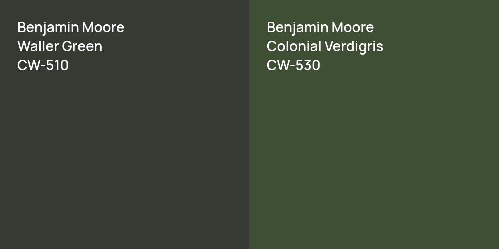 Benjamin Moore Waller Green vs. Benjamin Moore Colonial Verdigris