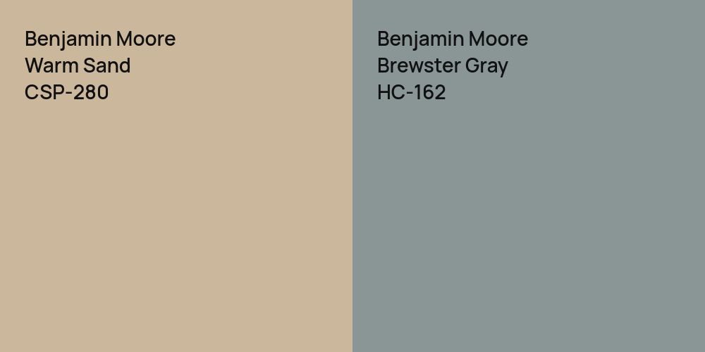 Benjamin Moore Warm Sand vs. Benjamin Moore Brewster Gray