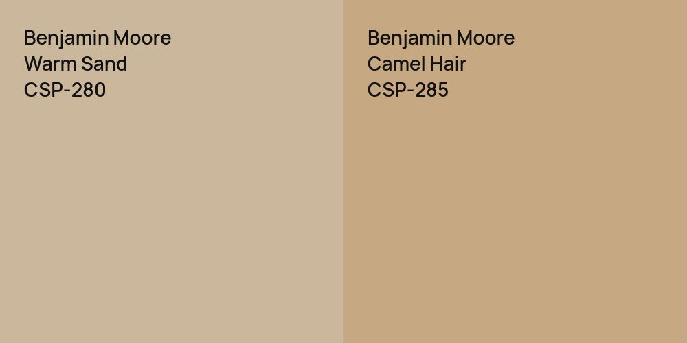 Benjamin Moore Warm Sand vs. Benjamin Moore Camel Hair