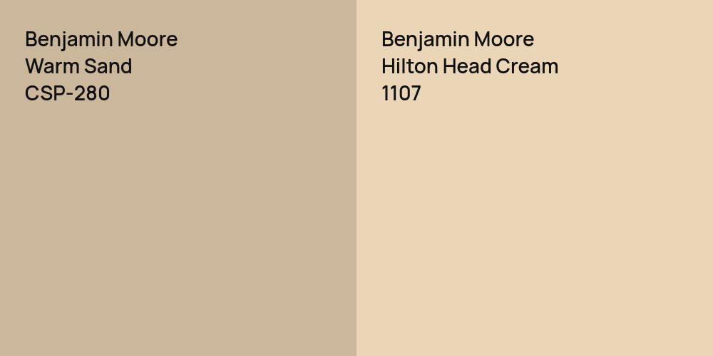 Benjamin Moore Warm Sand vs. Benjamin Moore Hilton Head Cream