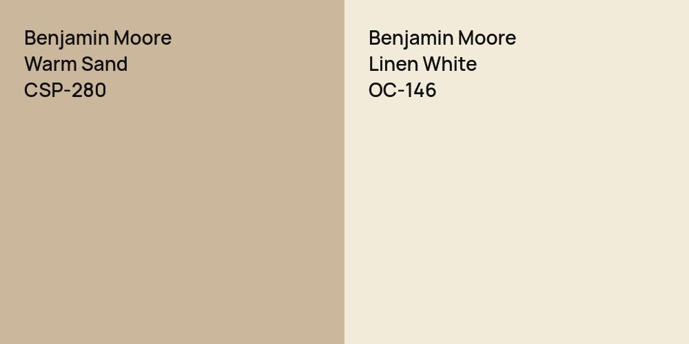 Benjamin Moore Warm Sand vs. Benjamin Moore Linen White