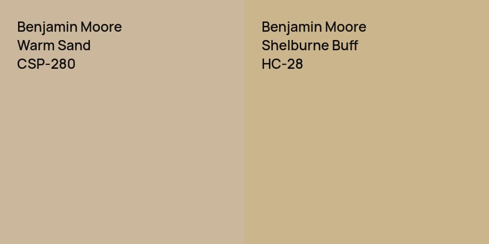 Benjamin Moore Warm Sand vs. Benjamin Moore Shelburne Buff