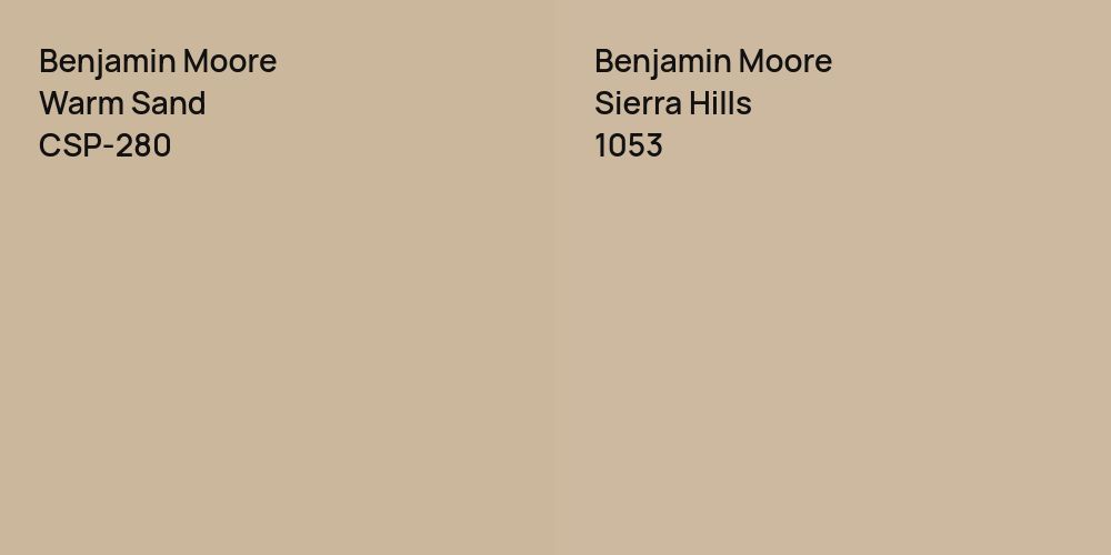 Benjamin Moore Warm Sand vs. Benjamin Moore Sierra Hills