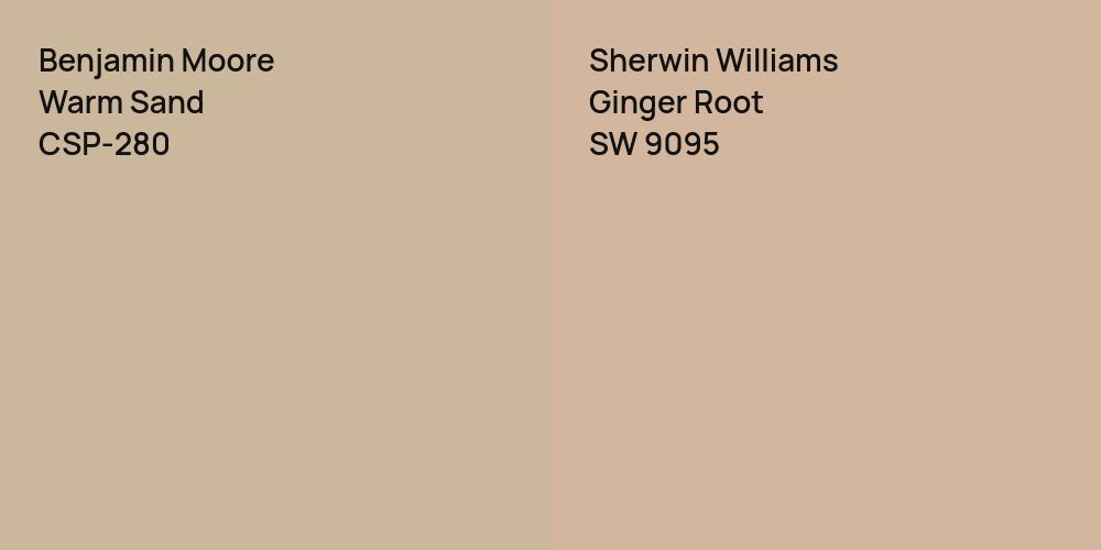 Benjamin Moore Warm Sand vs. Sherwin Williams Ginger Root