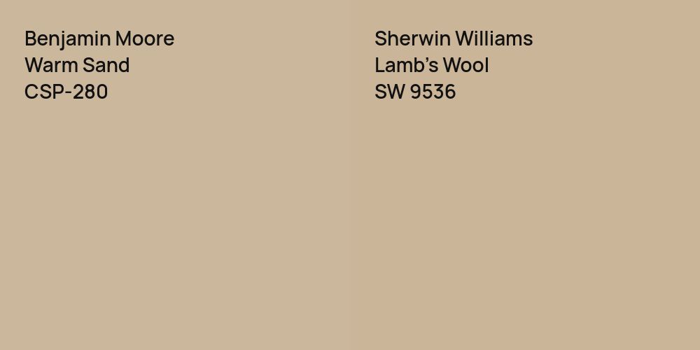 Benjamin Moore Warm Sand vs. Sherwin Williams Lamb's Wool