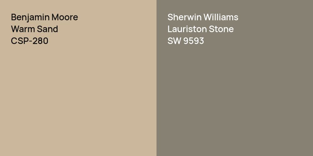 Benjamin Moore Warm Sand vs. Sherwin Williams Lauriston Stone