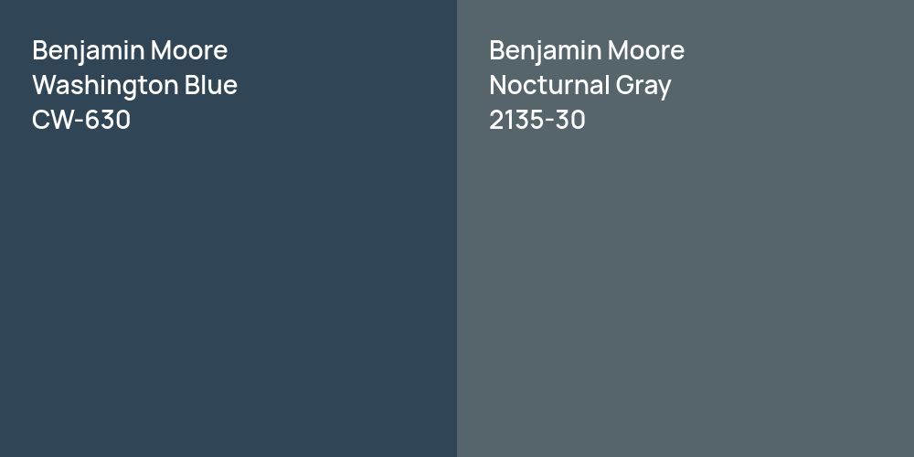 Benjamin Moore Washington Blue vs. Benjamin Moore Nocturnal Gray