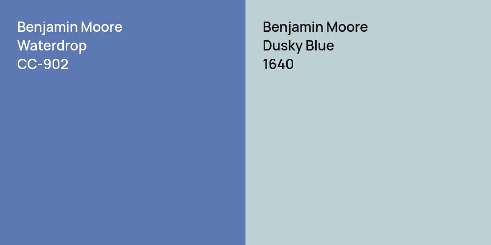 Benjamin Moore Waterdrop vs. Benjamin Moore Dusky Blue