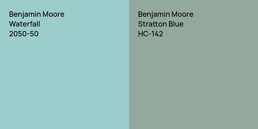 Benjamin Moore Waterfall vs. Benjamin Moore Stratton Blue