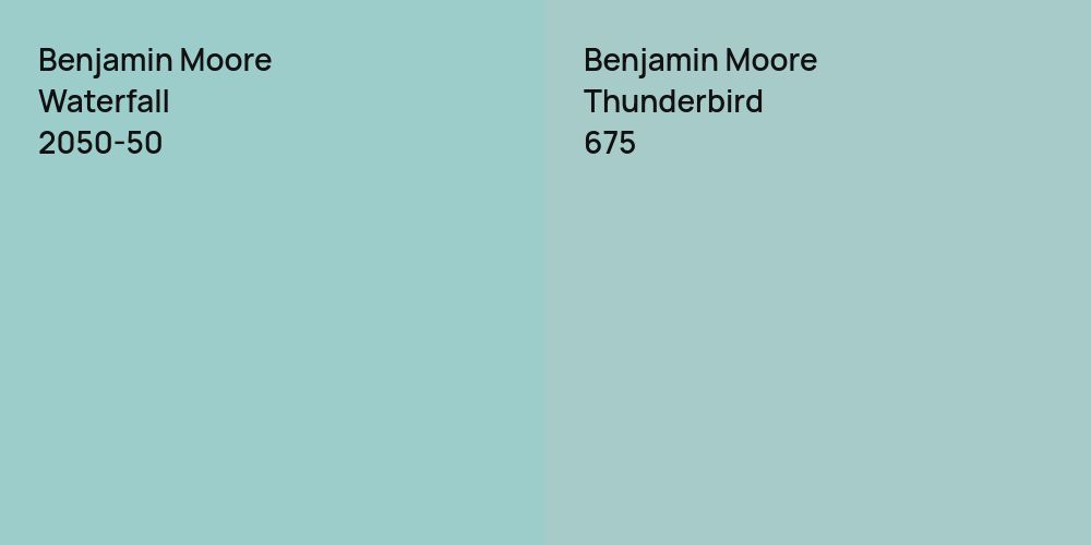 Benjamin Moore Waterfall vs. Benjamin Moore Thunderbird