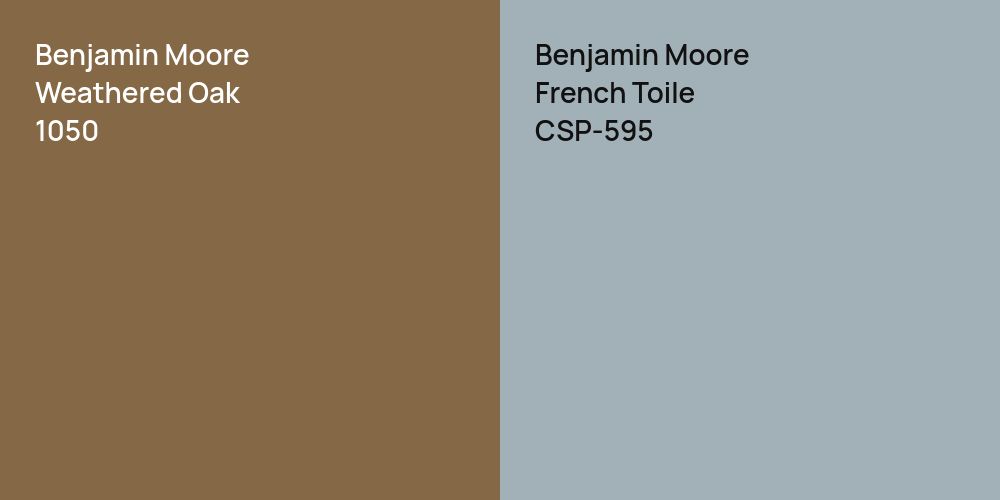 Benjamin Moore Weathered Oak vs. Benjamin Moore French Toile