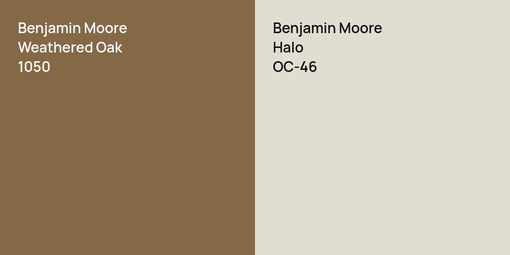 Benjamin Moore Weathered Oak vs. Benjamin Moore Halo