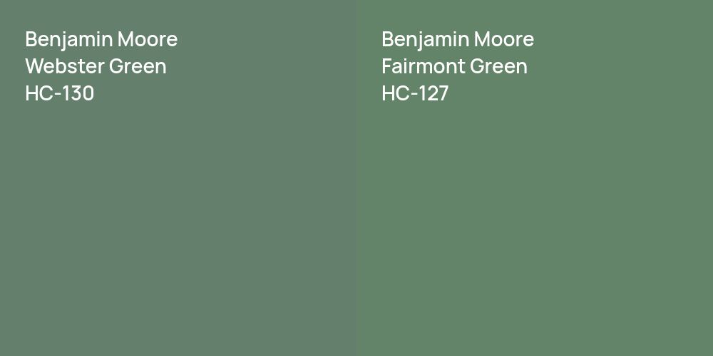 Benjamin Moore Webster Green vs. Benjamin Moore Fairmont Green