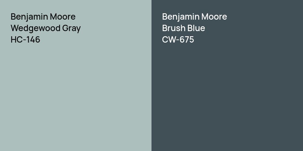 Benjamin Moore Wedgewood Gray vs. Benjamin Moore Brush Blue