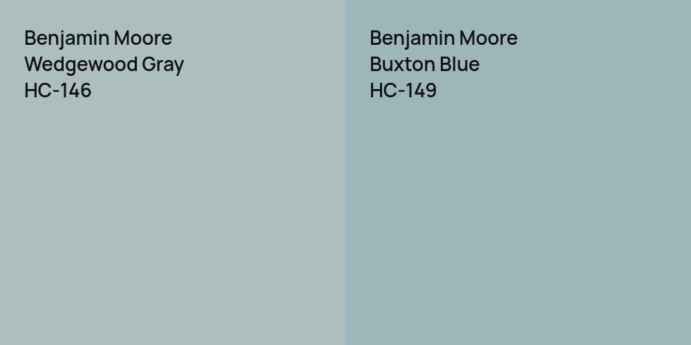 Benjamin Moore Wedgewood Gray vs. Benjamin Moore Buxton Blue