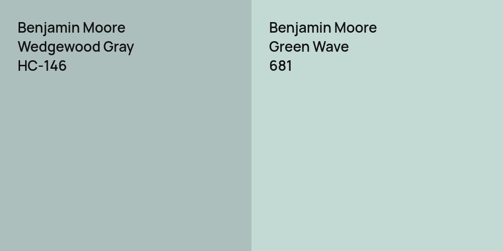 Benjamin Moore Wedgewood Gray vs. Benjamin Moore Green Wave