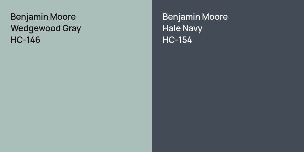 Benjamin Moore Wedgewood Gray vs. Benjamin Moore Hale Navy