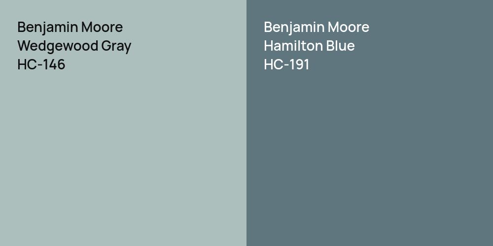 Benjamin Moore Wedgewood Gray vs. Benjamin Moore Hamilton Blue