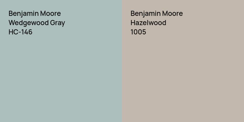 Benjamin Moore Wedgewood Gray vs. Benjamin Moore Hazelwood