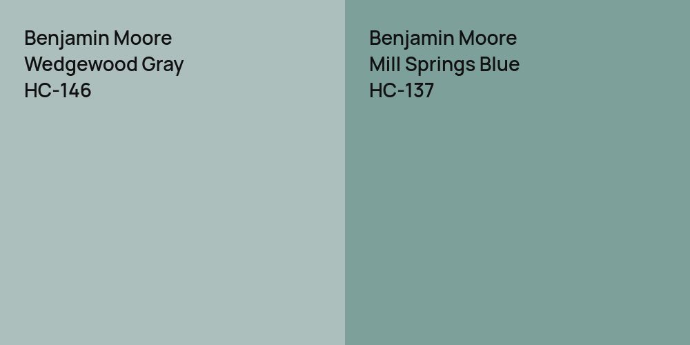 Benjamin Moore Wedgewood Gray vs. Benjamin Moore Mill Springs Blue