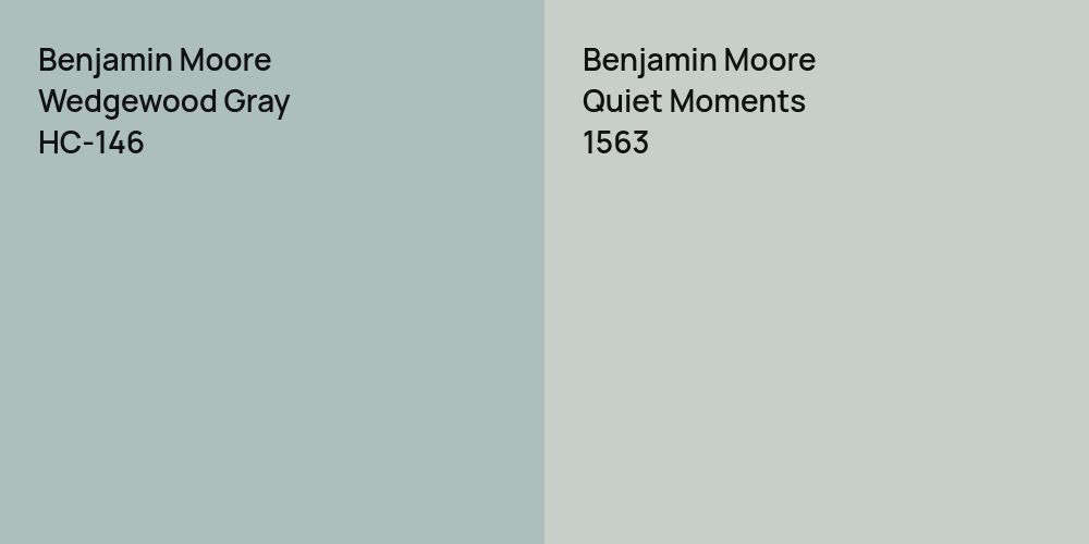 Benjamin Moore Wedgewood Gray vs. Benjamin Moore Quiet Moments