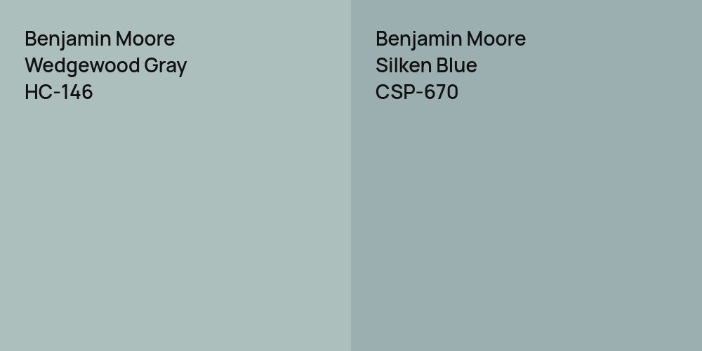 Benjamin Moore Wedgewood Gray vs. Benjamin Moore Silken Blue