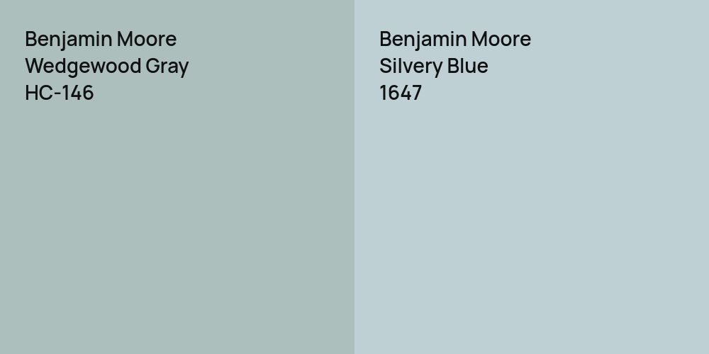 Benjamin Moore Wedgewood Gray vs. Benjamin Moore Silvery Blue