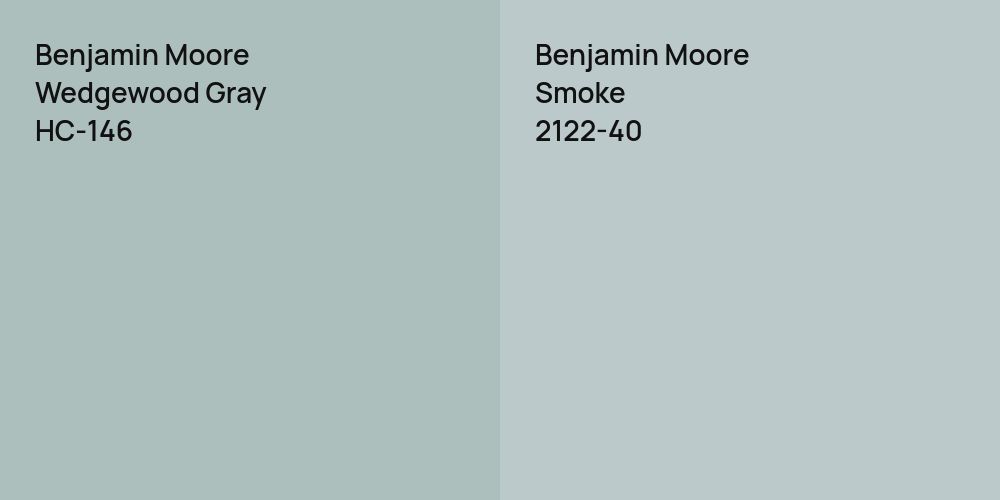 Benjamin Moore Wedgewood Gray vs. Benjamin Moore Smoke