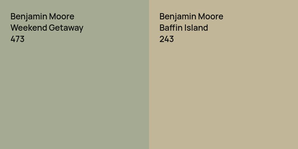 Benjamin Moore Weekend Getaway vs. Benjamin Moore Baffin Island