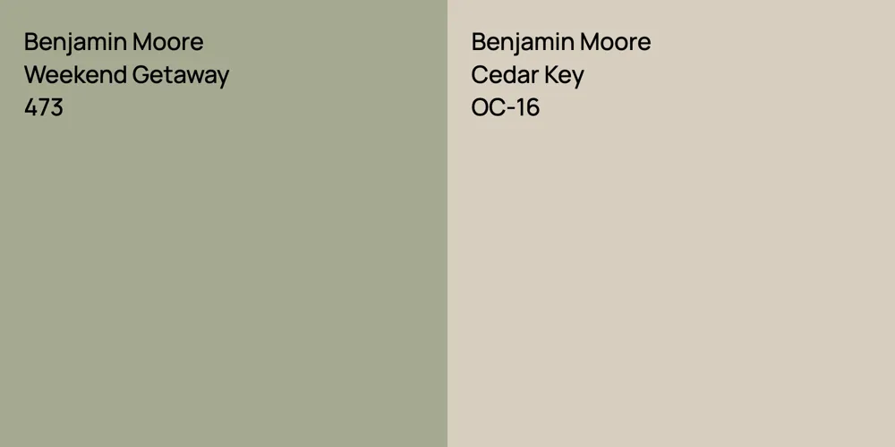 Benjamin Moore Weekend Getaway vs. Benjamin Moore Cedar Key