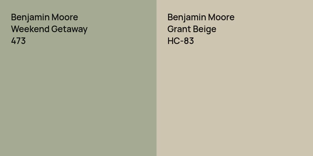 Benjamin Moore Weekend Getaway vs. Benjamin Moore Grant Beige