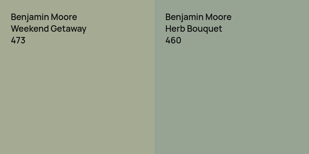 Benjamin Moore Weekend Getaway vs. Benjamin Moore Herb Bouquet