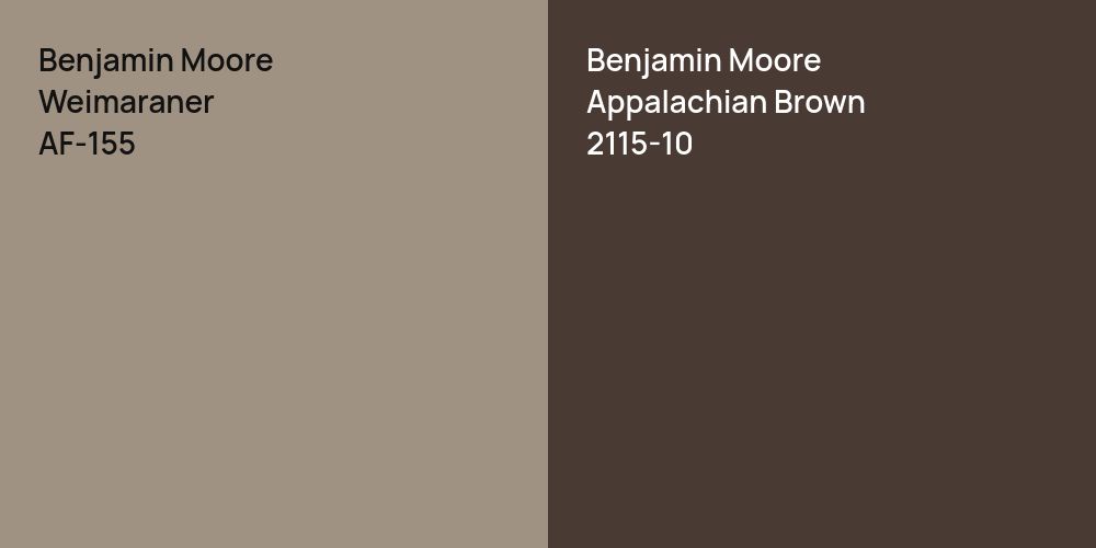 Benjamin Moore Weimaraner vs. Benjamin Moore Appalachian Brown