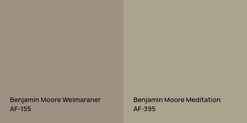 Benjamin Moore Weimaraner vs. Benjamin Moore Meditation