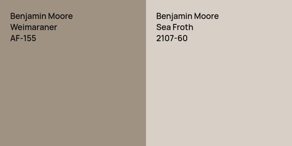 Benjamin Moore Weimaraner vs. Benjamin Moore Sea Froth