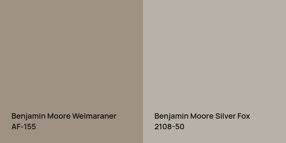 Benjamin Moore Weimaraner vs. Benjamin Moore Silver Fox