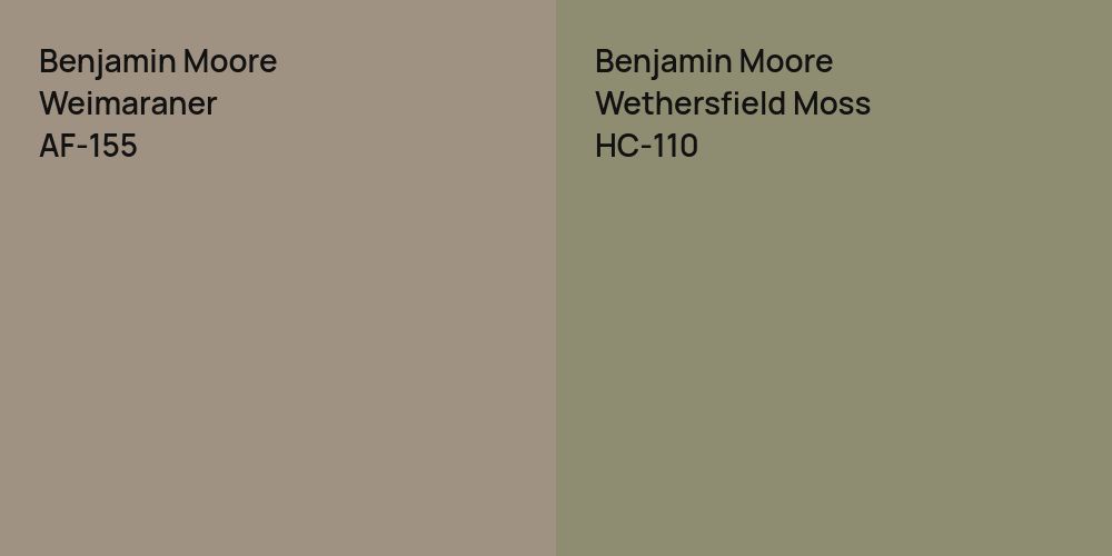 Benjamin Moore Weimaraner vs. Benjamin Moore Wethersfield Moss