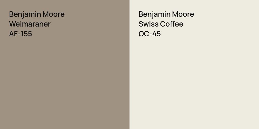 Benjamin Moore Weimaraner vs. Benjamin Moore Swiss Coffee