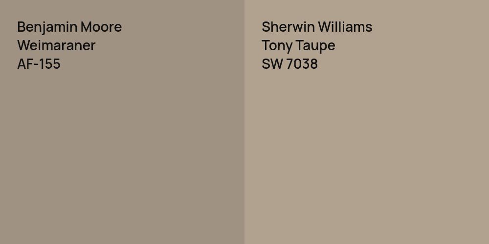 Benjamin Moore Weimaraner vs. Sherwin Williams Tony Taupe