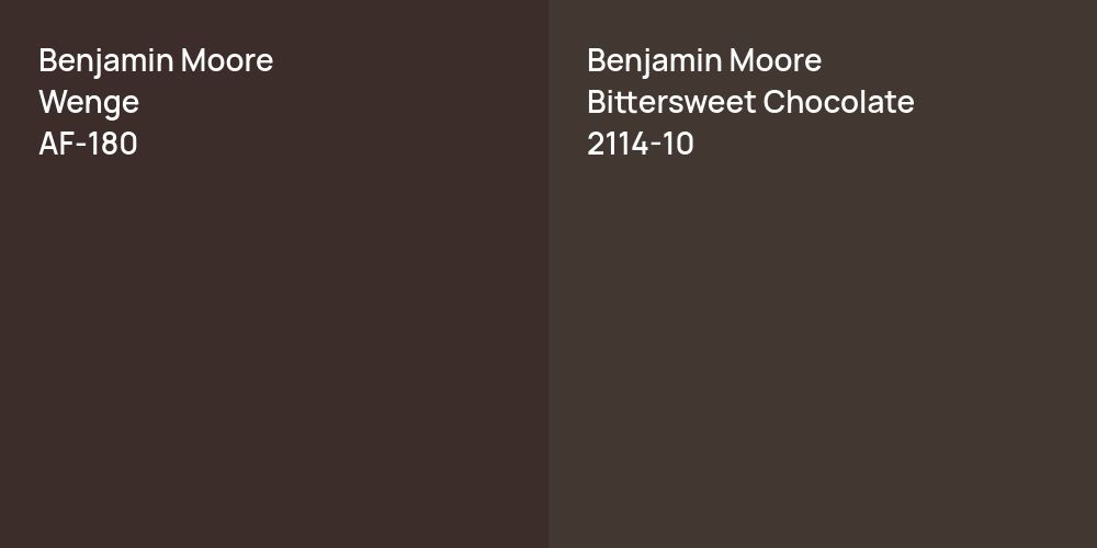 Benjamin Moore Wenge vs. Benjamin Moore Bittersweet Chocolate