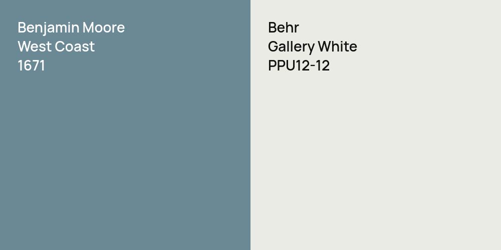 Benjamin Moore West Coast vs. Behr Gallery White