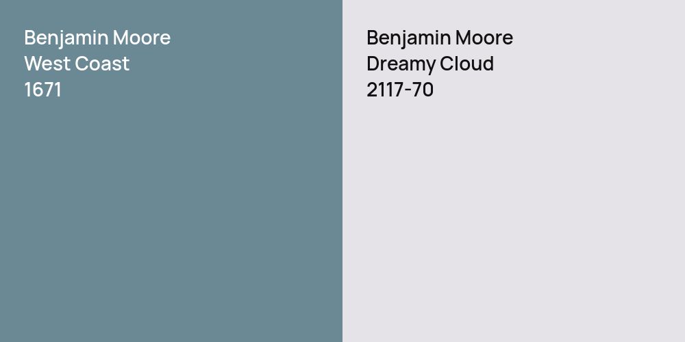 Benjamin Moore West Coast vs. Benjamin Moore Dreamy Cloud