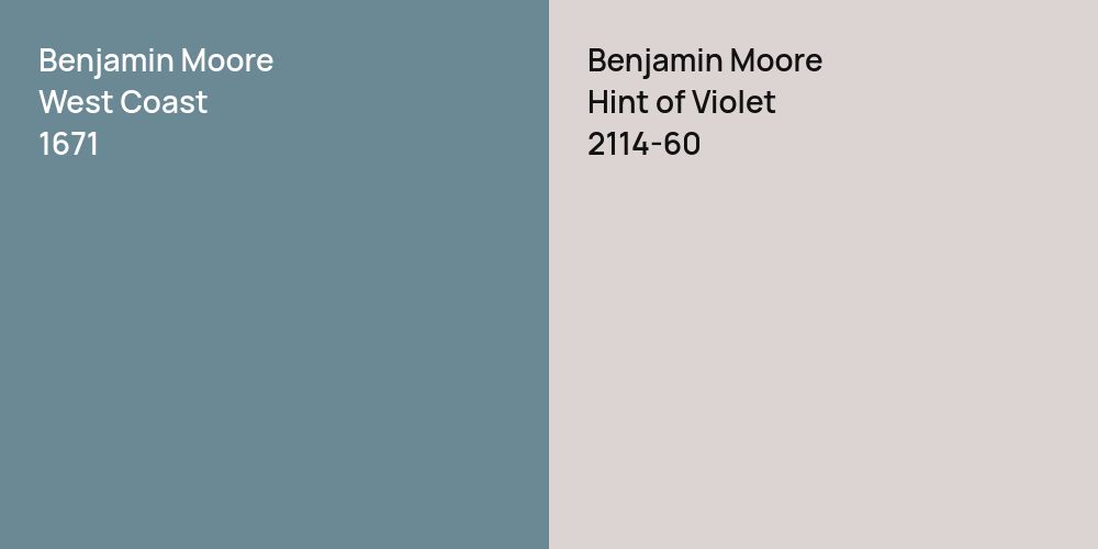 Benjamin Moore West Coast vs. Benjamin Moore Hint of Violet