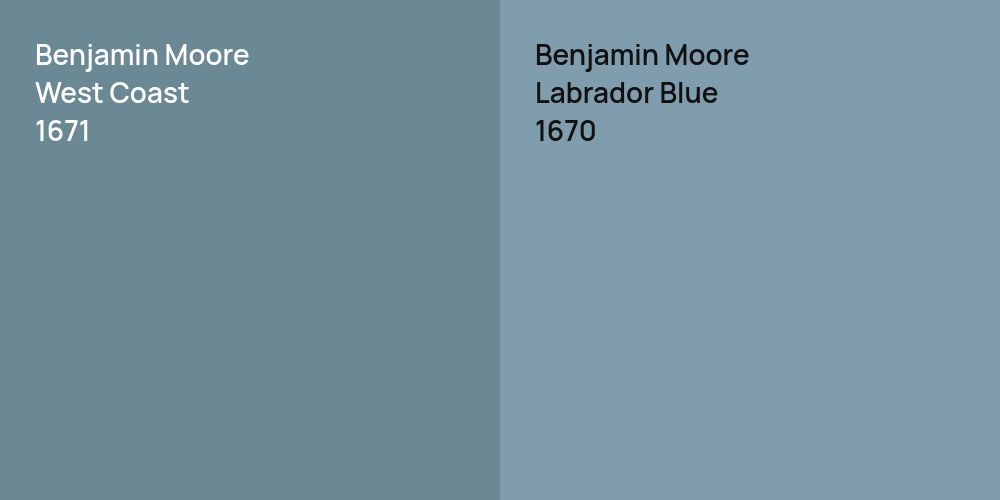 Benjamin Moore West Coast vs. Benjamin Moore Labrador Blue