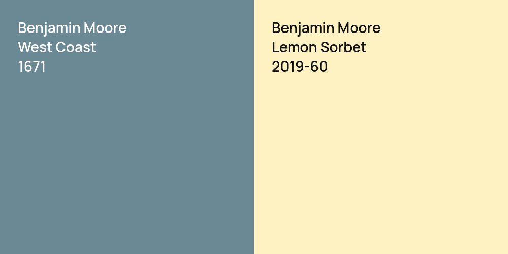 Benjamin Moore West Coast vs. Benjamin Moore Lemon Sorbet